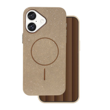 Gigapack Szilikon telefonvédő (műanyag hátlap, kameravédő, MagSafe, csillogó) BARNA Apple iPhone 16 tok és táska
