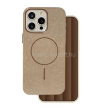 Gigapack Szilikon telefonvédő (műanyag hátlap, kameravédő, MagSafe, csillogó) BARNA (GP-171510) tok és táska