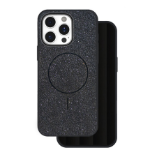 Gigapack Szilikon telefonvédő (műanyag hátlap, kameravédő, MagSafe, csillogó) FEKETE Apple iPhone 16 Pro tok és táska