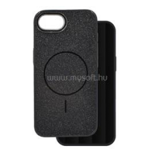 Gigapack Szilikon telefonvédő (műanyag hátlap, kameravédő, MagSafe, csillogó) FEKETE (GP-171519) tok és táska