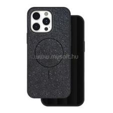 Gigapack Szilikon telefonvédő (műanyag hátlap, kameravédő, MagSafe, csillogó) FEKETE (GP-173593) tok és táska