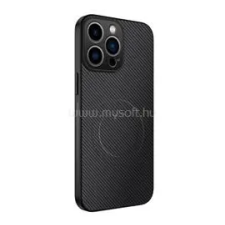 Gigapack Szilikon telefonvédő (műanyag hátlap, karbon minta, MagSafe) FEKETE (GP-182328) tok és táska