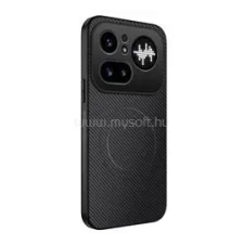 Gigapack Szilikon telefonvédő (műanyag hátlap, karbon minta, MagSafe) FEKETE (GP-184186) tok és táska