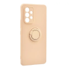 Gigapack Szilikon telefonvédő (telefontartó gyűrű, mikrofiber plüss belső, beépített fémlemez, kamera védelem) RÓZSASZÍN Samsung Galaxy A53 (SM-A536) 5G