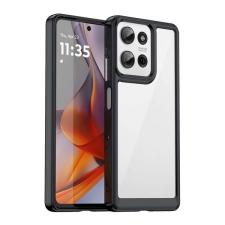 Gigapack Szilikon telefonvédő (ütésállóság, átlátszó hátlap) FEKETE Motorola Moto G75 tok és táska