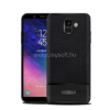 Gigapack Szilikon telefonvédő (ütésállóság, bőr hatású, szálcsiszolt) FEKETE (GP-77627)