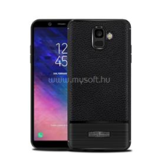 Gigapack Szilikon telefonvédő (ütésállóság, bőr hatású, szálcsiszolt) FEKETE (GP-77627) tok és táska
