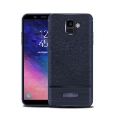 Gigapack Szilikon telefonvédő (ütésállóság, bőr hatású, szálcsiszolt) SÖTÉTKÉK tok és táska