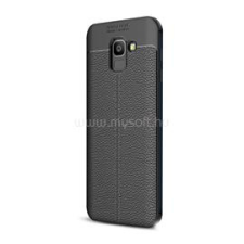 Gigapack Szilikon telefonvédő (ütésállóság, bőr hatású, varrás minta) FEKETE (GP-78117) tok és táska