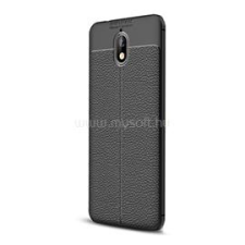 Gigapack Szilikon telefonvédő (ütésállóság, bőr hatású, varrás minta) FEKETE (GP-79247) tok és táska