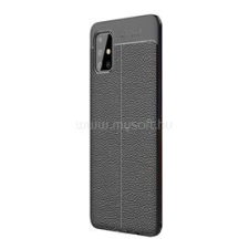 Gigapack Szilikon telefonvédő (ütésállóság, bőr hatású, varrás minta) FEKETE (GP-92699) tok és táska