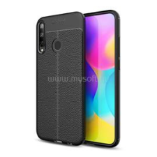 Gigapack Szilikon telefonvédő (ütésállóság, bőr hatású, varrás minta) FEKETE (GP-98557) tok és táska