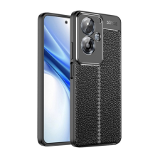 Gigapack Szilikon telefonvédő (ütésállóság, bőr hatású, varrás minta) FEKETE Oppo A79 5G tok és táska
