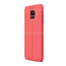 Gigapack Szilikon telefonvédő (ütésállóság, bőr hatású, varrás minta) PIROS (GP-77146) tok és táska