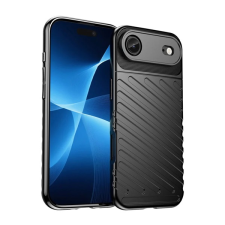 Gigapack Szilikon telefonvédő (ütésállóság, csíkos, dombor minta) FEKETE Apple iPhone 17 Air tok és táska