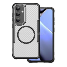 Gigapack Szilikon telefonvédő (ütésállóság, légpárnás sarok, kameravédő, karbon minta, MagSafe) FEKETE (GP-168582) tok és táska