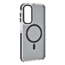 Gigapack Szilikon telefonvédő (ütésállóság, légpárnás sarok, karbon minta, wireless, MagSafe) FEKETE (GP-176051) tok és táska