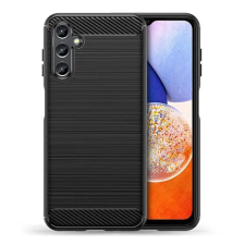 Gigapack Szilikon telefonvédő (ütésállóság, légpárnás sarok, szálcsiszolt, karbon minta) FEKETE tok és táska