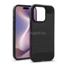 Gigapack Szilikon telefonvédő (ütésállóság, légpárnás sarok, szálcsiszolt, karbon minta) FEKETE (GP-160158) tok és táska