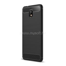 Gigapack Szilikon telefonvédő (ütésállóság, légpárnás sarok, szálcsiszolt, karbon minta) FEKETE (GP-79262) tok és táska