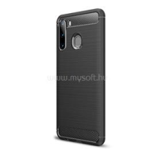 Gigapack Szilikon telefonvédő (ütésállóság, légpárnás sarok, szálcsiszolt, karbon minta) FEKETE (GP-93512) tok és táska