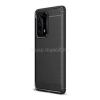 Gigapack Szilikon telefonvédő (ütésállóság, légpárnás sarok, szálcsiszolt, karbon minta) FEKETE (GP-96144)