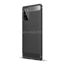 Gigapack Szilikon telefonvédő (ütésállóság, légpárnás sarok, szálcsiszolt, karbon minta) FEKETE (GP-98712) tok és táska