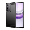 Gigapack Szilikon telefonvédő (ütésállóság, légpárnás sarok, szálcsiszolt, karbon minta) FEKETE Realme C75 4G