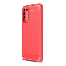 Gigapack Szilikon telefonvédő (ütésállóság, légpárnás sarok, szálcsiszolt, karbon minta) PIROS tok és táska