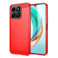 Gigapack Szilikon telefonvédő (ütésállóság, légpárnás sarok, szálcsiszolt, karbon minta) PIROS Honor X6b tok és táska
