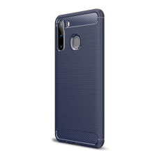 Gigapack Szilikon telefonvédő (ütésállóság, légpárnás sarok, szálcsiszolt, karbon minta) SÖTÉTKÉK tok és táska