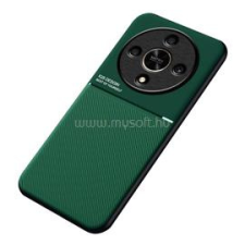 Gigapack Szilikon telefonvédő (ütésállóság, mágneses, bőr hatású hátlap, csíkos) SÖTÉTZÖLD (GP-154307) tok és táska