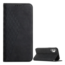 Gigapack Tok álló, b&#337;r hatású (flip, oldalra nyíló, asztali tartó funkció, 3d rombusz minta, prémium) fekete gp-110314 mobiltelefon kellék