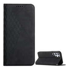 Gigapack Tok álló, b&#337;r hatású (flip, oldalra nyíló, asztali tartó funkció, 3d rombusz minta, prémium) fekete gp-112079 mobiltelefon kellék