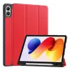 Gigapack Tok álló, bőr hatású (aktív FLIP, oldalra nyíló, TRIFOLD, asztali tartó, ceruza tartó) PIROS Xiaomi Redmi Pad 2 Pro