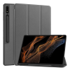 Gigapack Tok álló, bőr hatású (aktív FLIP, oldalra nyíló, TRIFOLD, asztali tartó, ceruza tartó) SÖTÉTSZÜRKE Samsung Galaxy Tab S10 Ultra LTE (SM-X926B), Galaxy Tab S10 Ultra WIFI (SM-X920)