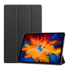Gigapack Tok álló, bőr hatású (aktív flip, oldalra nyíló, TRIFOLD asztali tartó funkció) FEKETE Lenovo Tab P11 Pro (TB-J706F) tablet tok