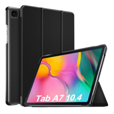 Gigapack Tok álló, bőr hatású (aktív FLIP, oldalra nyíló, TRIFOLD asztali tartó funkció) FEKETE [Samsung Galaxy Tab A7 10.4 (2020) LTE SM-T505] (5996591005768) tablet tok