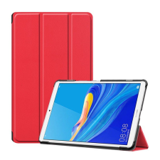 Gigapack Tok álló, bőr hatású (aktív FLIP, oldalra nyíló, TRIFOLD asztali tartó funkció) PIROS [Huawei MediaPad M6 8.4 WIFI] (5996457898503) tablet tok