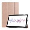 Gigapack Tok álló, bőr hatású (aktív FLIP, oldalra nyíló, TRIFOLD asztali tartó funkció) ROZÉARANY [Huawei MediaPad M6 10.8 LTE] (5996457891337)