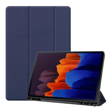 Gigapack Tok álló, bőr hatású (aktív FLIP, oldalra nyíló, TRIFOLD asztali tartó funkció, S Pen tartó) SÖTÉTKÉK [Samsung Galaxy Tab S8 Plus LTE ... tablet tok