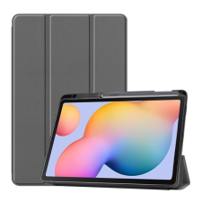 Gigapack Tok álló, bőr hatású (aktív FLIP, oldalra nyíló, TRIFOLD asztali tartó funkció, S Pen tartó) SZÜRKE Samsung Galaxy Tab S6 Lite 10.4 LTE (SM-P615) 2020, Samsung Galaxy Tab S6 Lite 10.4 WIFI tablet tok