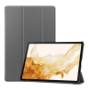 Gigapack Tok álló, bőr hatású (aktív FLIP, oldalra nyíló, TRIFOLD asztali tartó funkció, S Pen tartó) SZÜRKE Samsung Galaxy Tab S9 Plus WIFI (SM-X810), Samsung Galaxy Tab S9 Plus LTE (SM-X816)