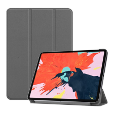 Gigapack Tok álló, bőr hatású (aktív FLIP, oldalra nyíló, TRIFOLD asztali tartó funkció) SZÜRKE [Apple IPAD Pro 12.9 (2018)] (5996457831883) tablet tok