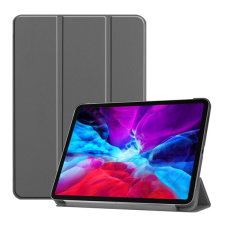 Gigapack Tok álló, bőr hatású (aktív FLIP, oldalra nyíló, TRIFOLD asztali tartó funkció) SZÜRKE [Apple IPAD Pro 12.9 (2020)] (5996457831982) tablet tok