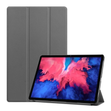 Gigapack Tok álló, bőr hatású (aktív flip, oldalra nyíló, TRIFOLD asztali tartó funkció) SZÜRKE Lenovo Tab P11 (TB-J606F) tablet tok