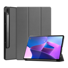 Gigapack Tok álló, bőr hatású (aktív FLIP, oldalra nyíló, TRIFOLD asztali tartó funkció) SZÜRKE [Lenovo Tab P12 Pro (TB-Q706F)] (5996591212982) tablet tok