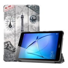 Gigapack Tok álló, bőr hatású (FLIP, oldalra nyíló, asztali tartó funkció, Eiffel torony minta) FEHÉR [Huawei MatePad T8 WIFI] (5996457973750) tablet tok