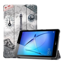 Gigapack Tok álló, bőr hatású (FLIP, oldalra nyíló, asztali tartó funkció, Eiffel torony minta) FEHÉR Huawei MatePad T8 WIFI, Huawei MatePad T8 LTE tablet tok