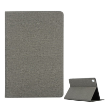 Gigapack Tok álló, bőr hatású (FLIP, oldalra nyíló, asztali tartó funkció, textil hatás) SZÜRKE [Huawei MediaPad M6 10.8 LTE] (5996457894765) tablet tok